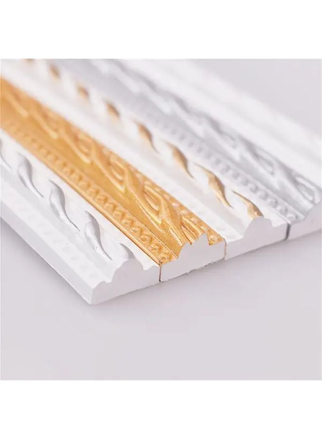 White Golden Self Adhesive PVC Wall Trim Snap To Fit Mirror Frame Door Window - Image 4